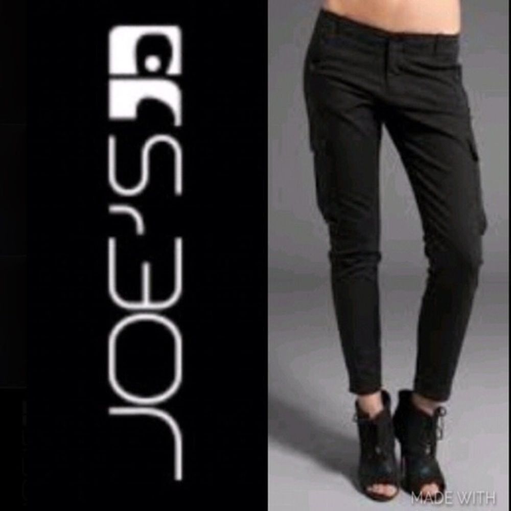 Joes jeans black cropped fitted cargo pants